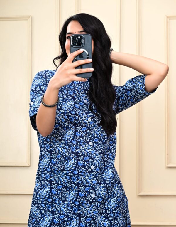 Premium Floral Fine cotton kurti Palazzo set - Image 12