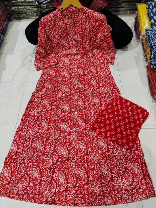Premium Floral Fine cotton kurti Palazzo set - Image 11