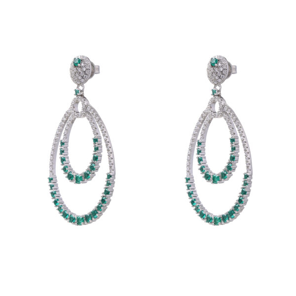 Emerald Cascade Earrings - Image 3