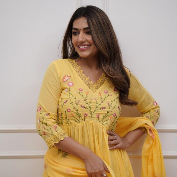 Strength Kurta Set – Embroidered Cotton Kurta with Pant & Printed Dupatta - Image 7