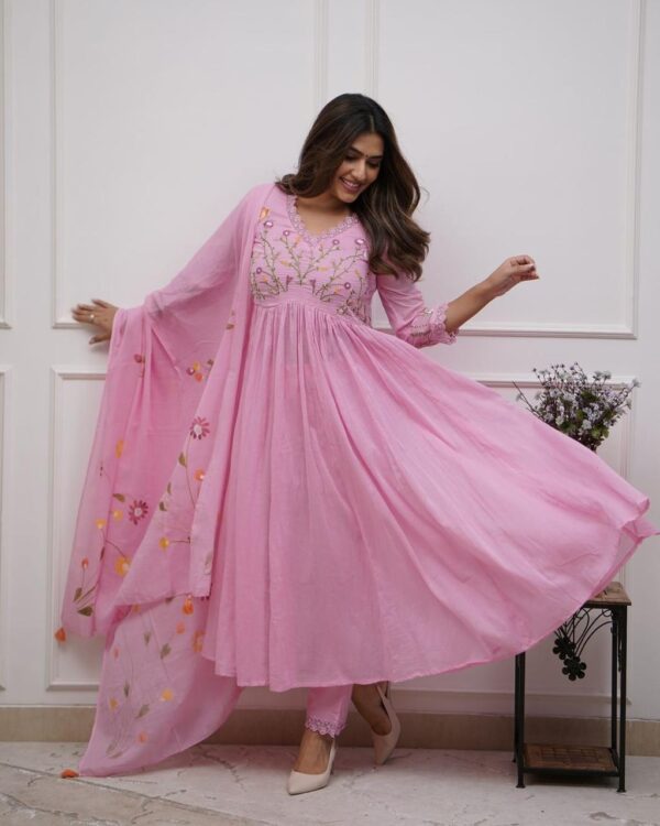 Strength Kurta Set – Embroidered Cotton Kurta with Pant & Printed Dupatta - Image 18