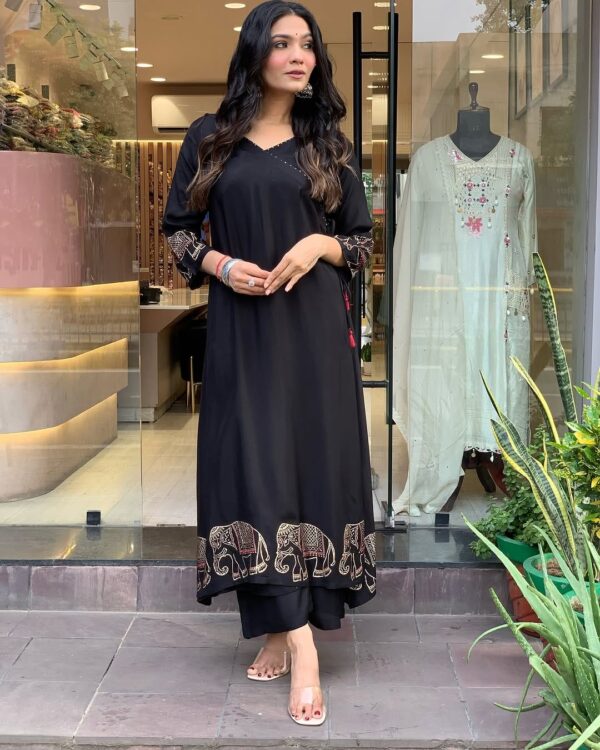 Elegant Embroidered Rayon Kurti with Pant - Office Wear Collection