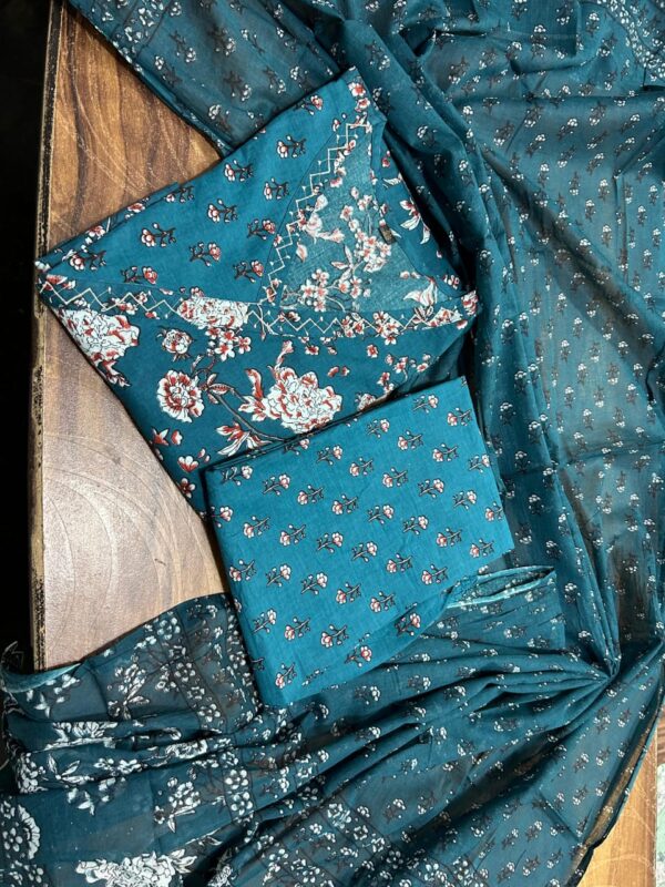 Anarkali Angrakha Style Cotton Kurta Set – Hand Embroidered - Image 2