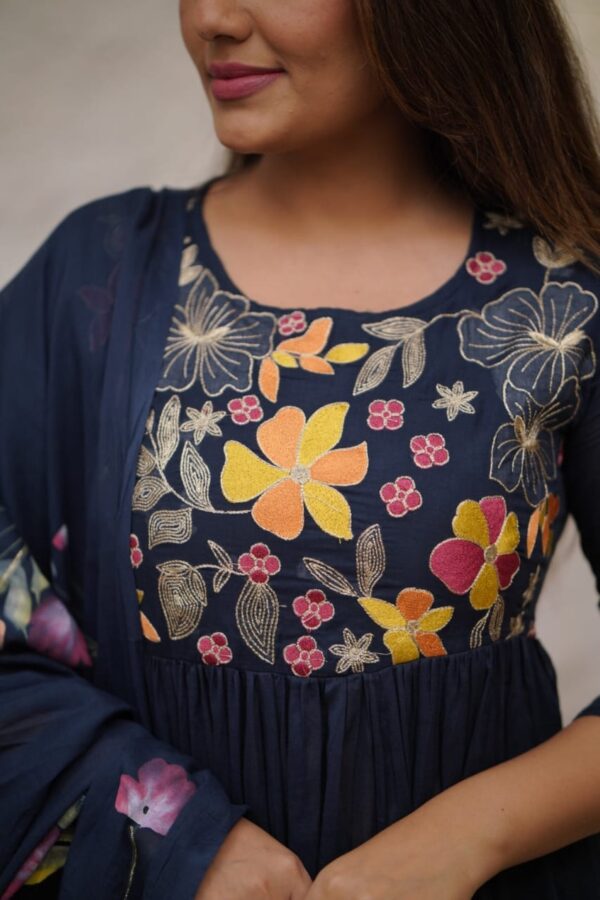 New Launch Heavy Solid Print Embroidered Cotton Suit Set - Image 7