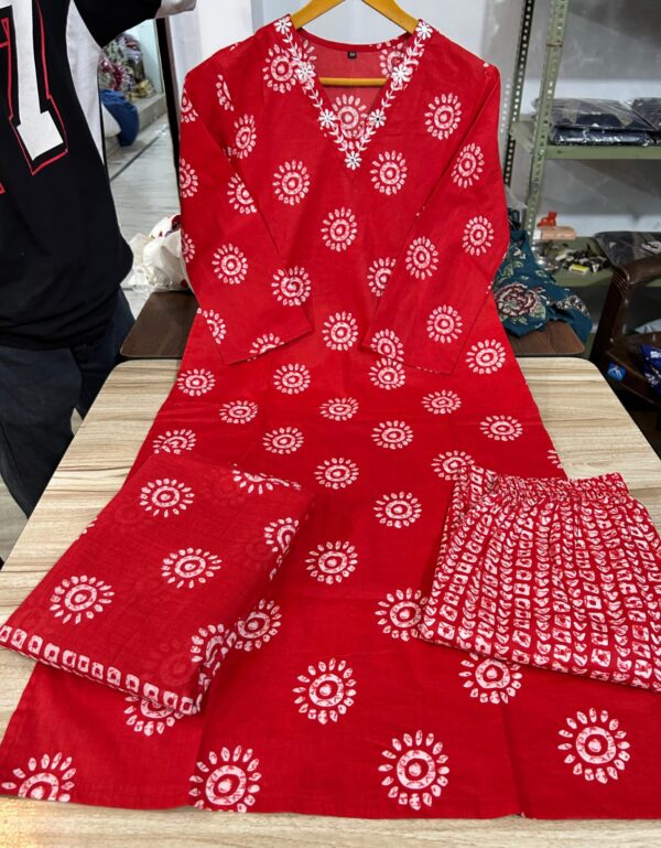 Dreamy Floral Print Cotton Kurta Set with Dupatta - Image 7