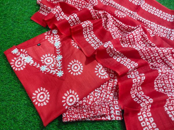 Dreamy Floral Print Cotton Kurta Set with Dupatta - Image 8