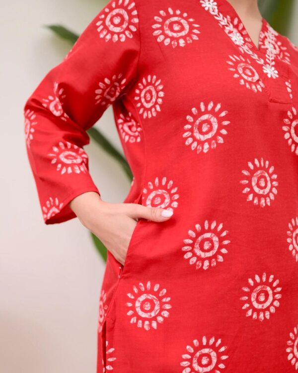 Dreamy Floral Print Cotton Kurta Set with Dupatta - Image 12