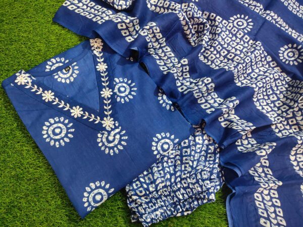 Dreamy Floral Print Cotton Kurta Set with Dupatta - Image 11