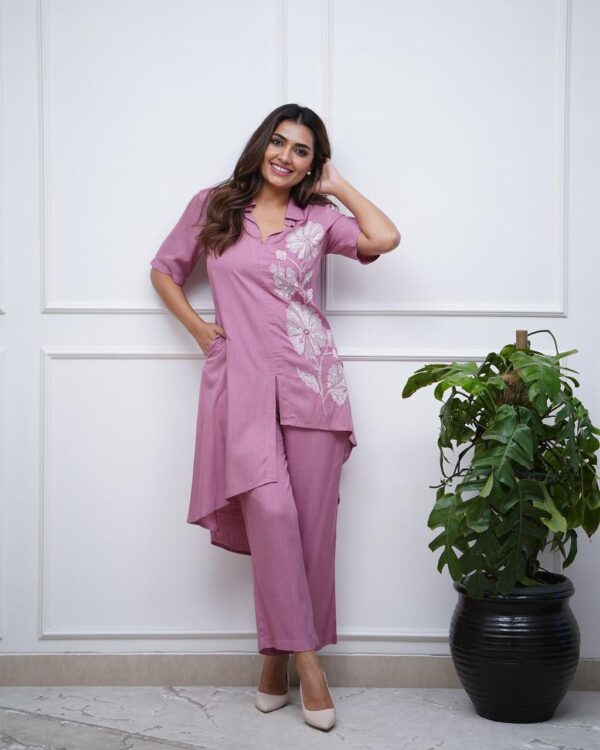 Trendy Cotton Cord Set with Thread Embroidery - Image 22