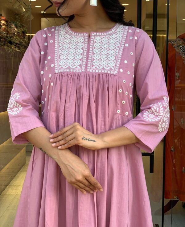 Easy Breezy Summer Cotton Pant Set with Embroidery Work - Image 8