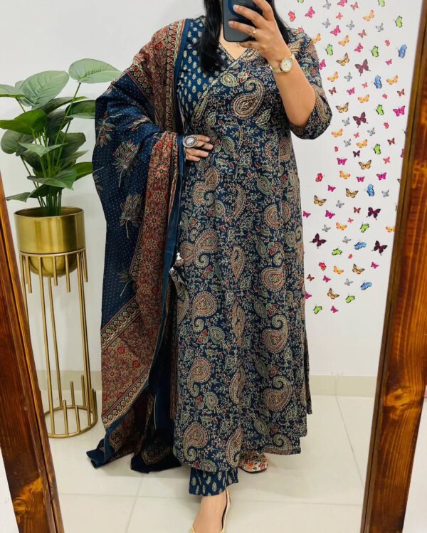 Elegant New Anarkali Kurta Set – Angrakha Style with Side Dorii & Heavy Tassel - Image 13