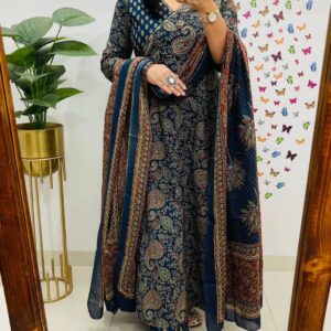 Elegant New Anarkali Kurta Set – Angrakha Style with Side Dorii & Heavy Tassel