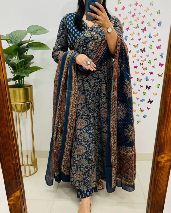 Elegant New Anarkali Kurta Set – Angrakha Style with Side Dorii & Heavy Tassel