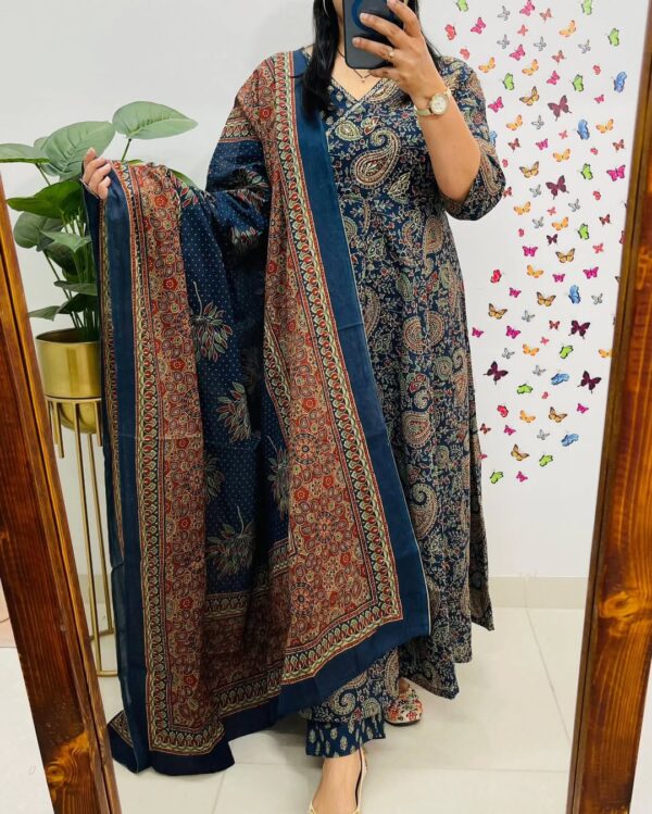 Elegant New Anarkali Kurta Set – Angrakha Style with Side Dorii & Heavy Tassel - Image 3
