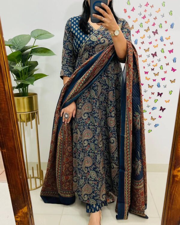Elegant New Anarkali Kurta Set – Angrakha Style with Side Dorii & Heavy Tassel - Image 12