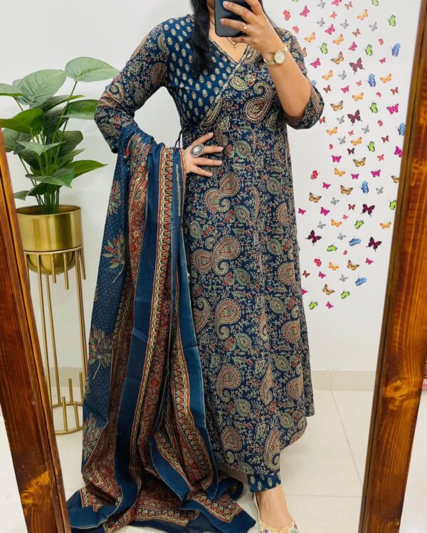 Elegant New Anarkali Kurta Set – Angrakha Style with Side Dorii & Heavy Tassel - Image 7