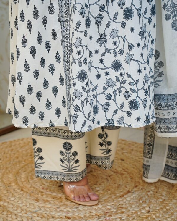 Summer Something Floral Printed Cotton Kurta Set with Pleated Salwar & Dupatta - Image 15