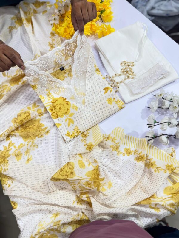 New Summer Collection - Heavy Less Work Cotton Suit - Image 3