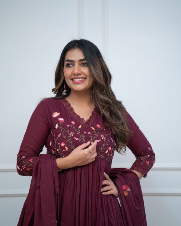 Strength Kurta Set – Embroidered Cotton Kurta with Pant & Printed Dupatta - Image 10