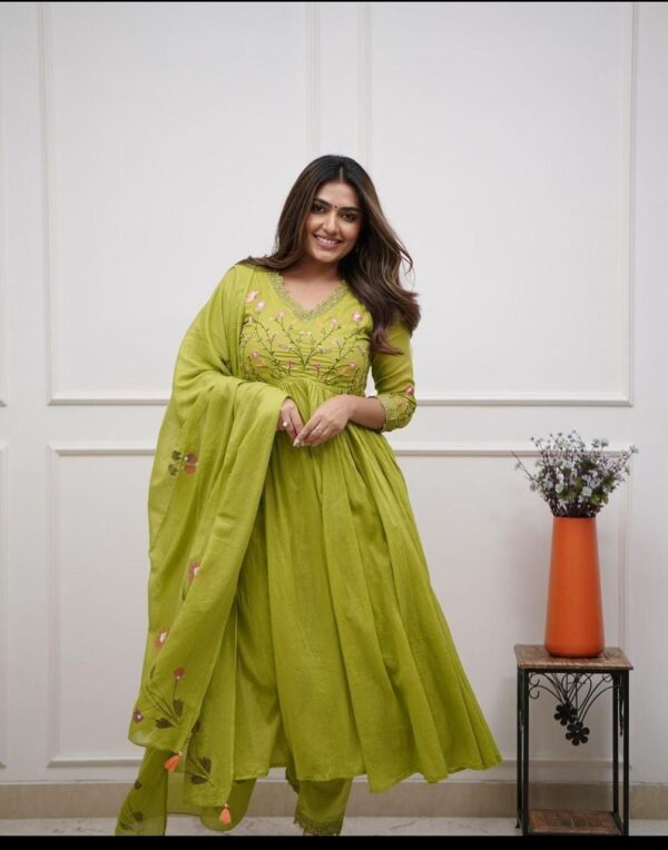Strength Kurta Set – Embroidered Cotton Kurta with Pant & Printed Dupatta - Image 6