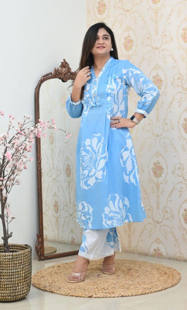 Dreamy Flared Cotton Suit Set – Elegant Traditional Wear - Image 5