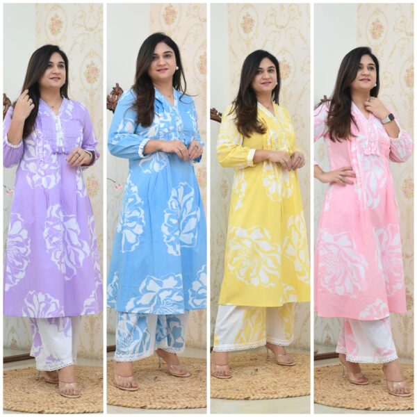 Dreamy Flared Cotton Suit Set – Elegant Traditional Wear - Image 6