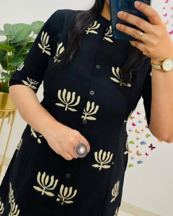 Premium Floral Cotton Kurti Palazzo Set for Women – Pure Cotton A-Line Kurta with Palazzo Pants - Image 6